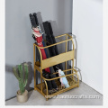 Iron work golden umbrella storage rack